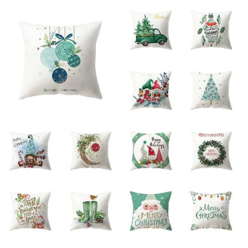 Anyhouz Pillowcase White Holiday Quote Print Christmas Cotton 1