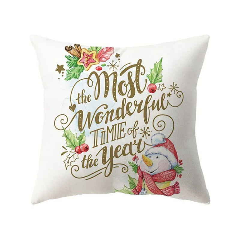 Anyhouz Pillowcase White Holiday Quote Print Christmas Cotton 0