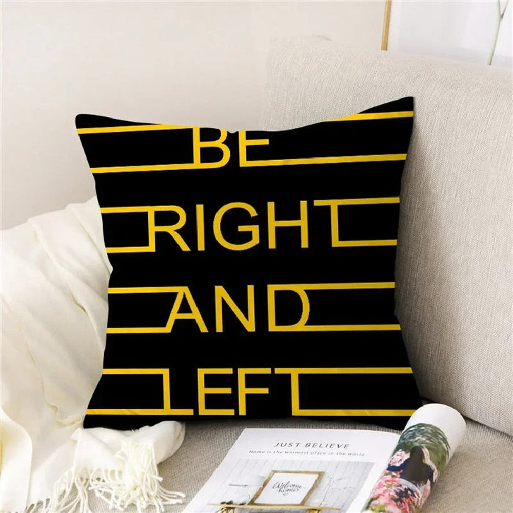 Anyhouz Pillowcase Black Quoted Lines Cotton 1