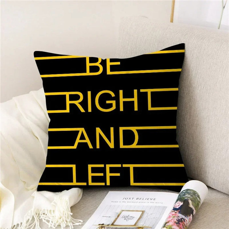 Anyhouz Pillowcase Black Quoted Lines Cotton 1