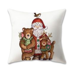 anyhouz pillowcase white santa claus bear christmas cotton