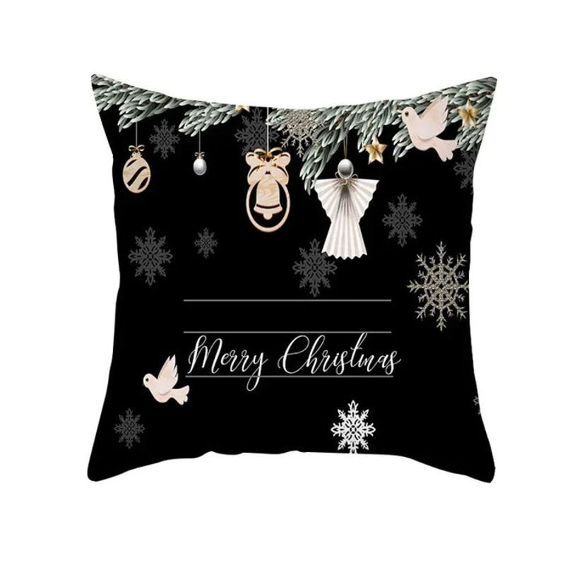 Anyhouz Pillowcase Black Festive Merry Christmas Print Cotton 0