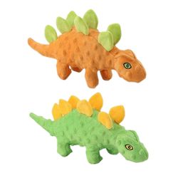 anywags pet toys yellow green plush stegosaurus squeaky
