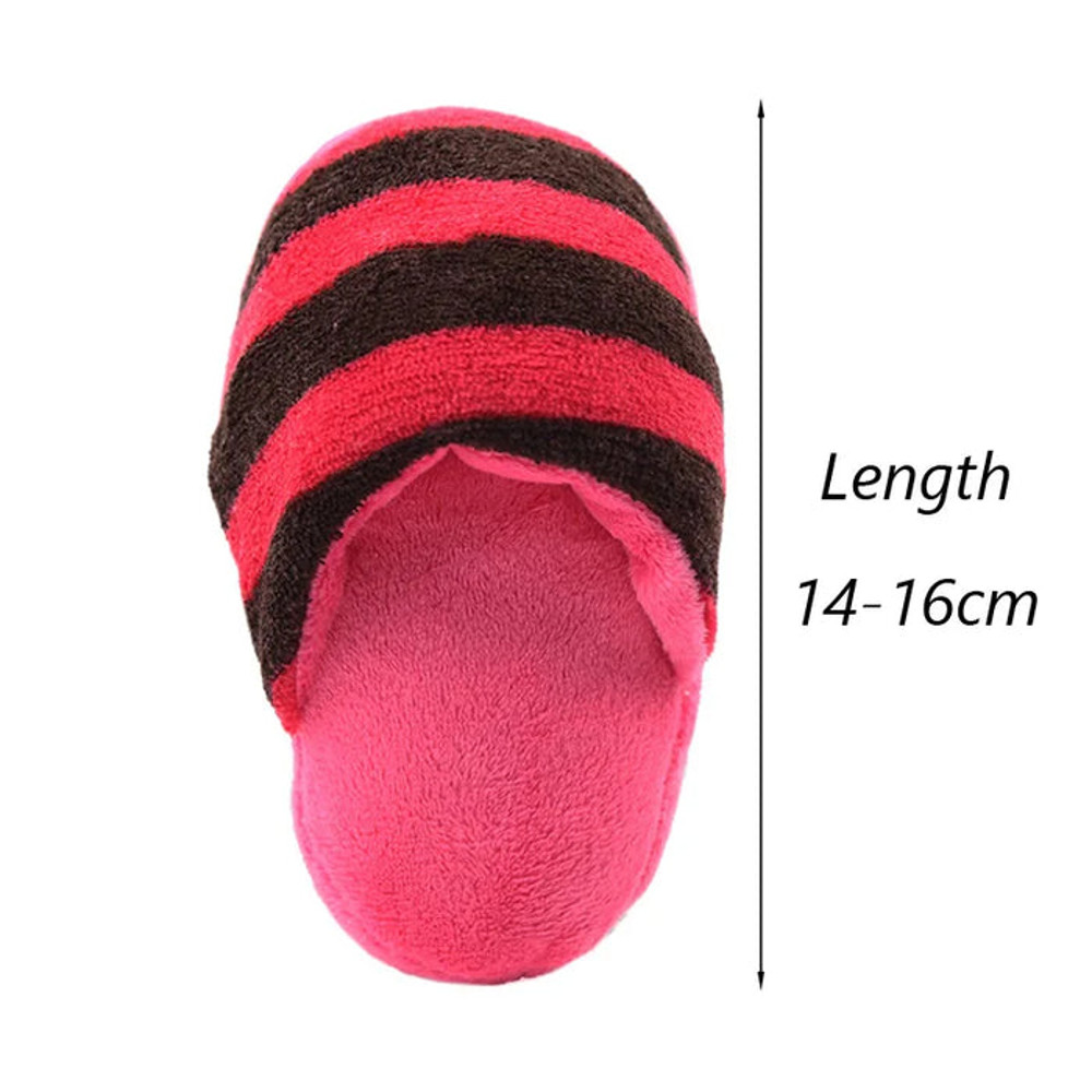 Anywags Pet Toys Red Black Plush Pipe Slippers Squeaky 5