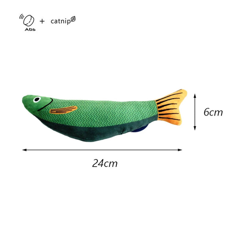 Anywags Pet Toys Green Yellow Squeaky Sea Fish Shape 5