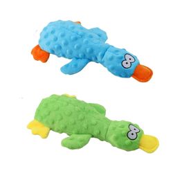anywags pet toys plush duck squeaky teething chews for