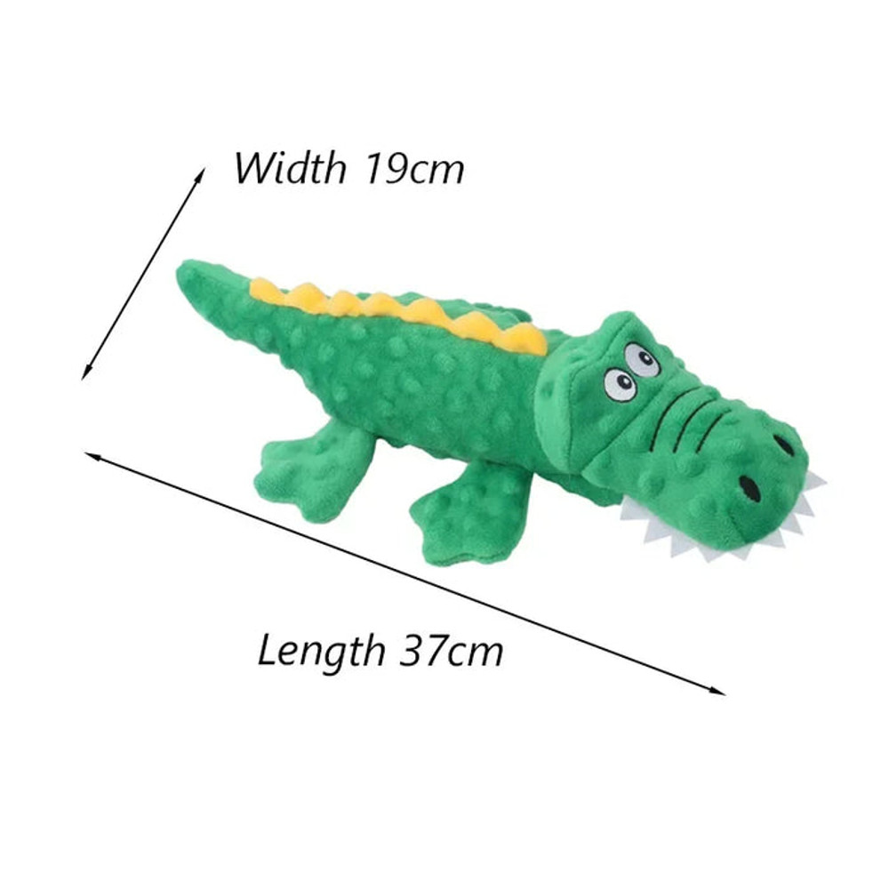Anywags Pet Toys Plush Crocodile Squeaky Teething Chews 0
