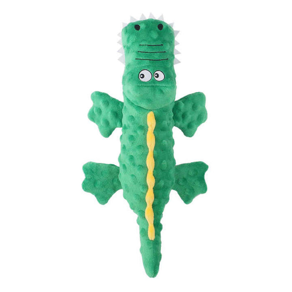 Anywags Pet Toys Plush Crocodile Squeaky Teething Chews 3