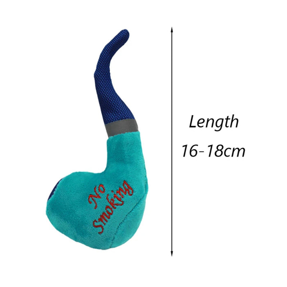 Anywags Pet Toys Blue Green Plush Pipe Horn Squeaky 0