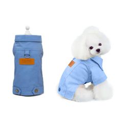 anywags pet clothes blue denim coat jacket costume