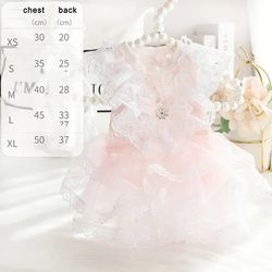 anywags pet clothes pink and white princess dress