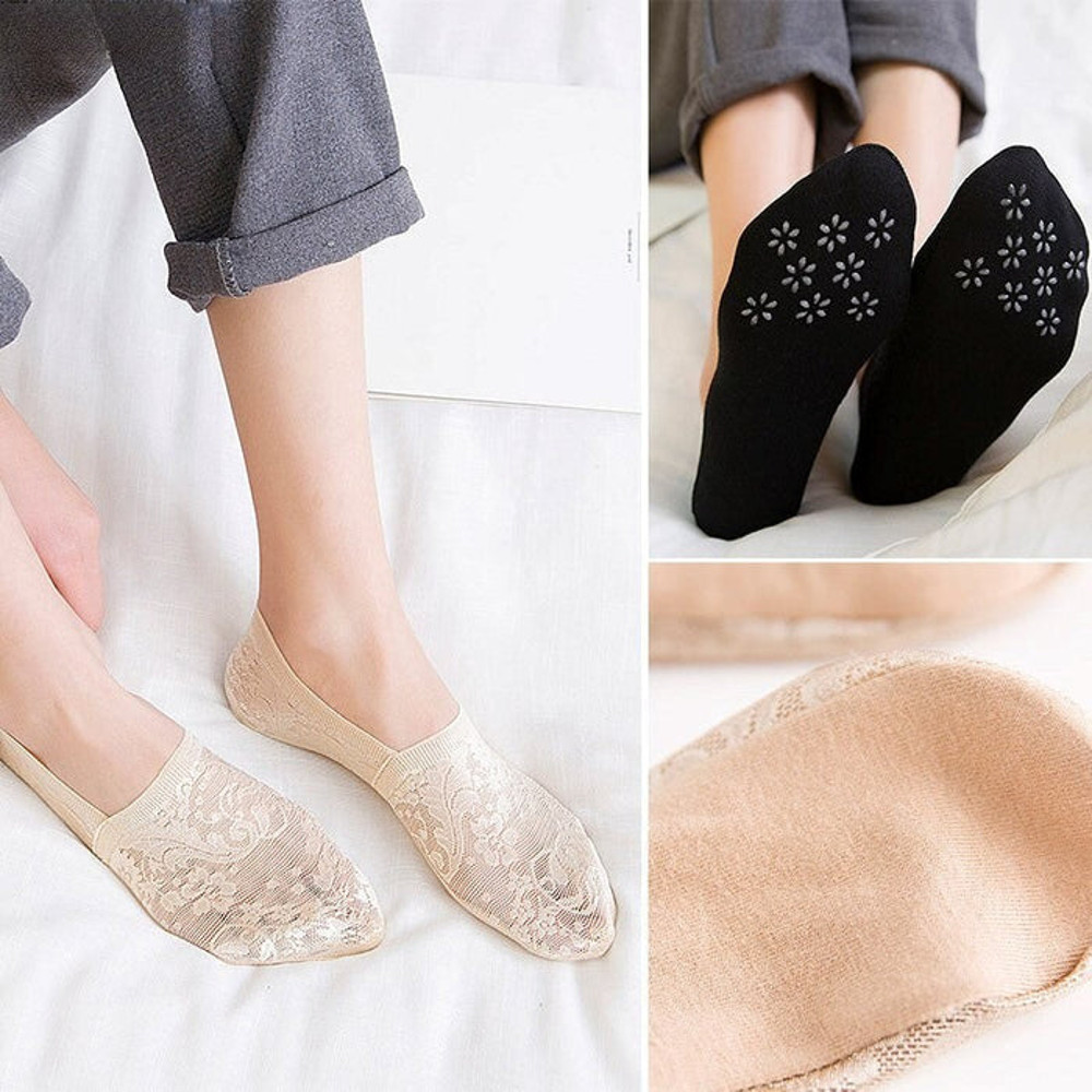 Anysox 5 Pairs Size 59 Fashion Socks Lace Flower Ankle Socks 6