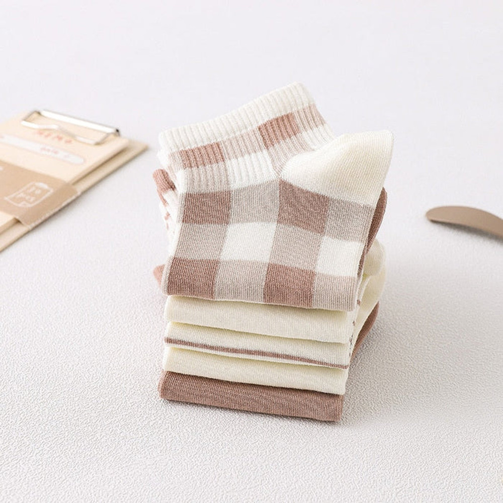 Anysox 5 Pairs Size 59 Fashion Socks Four Seasons Ankle Socks 3