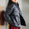 Anychic Puffer Jacket Black Womens Down Autumn Embroidery Outerwear 2