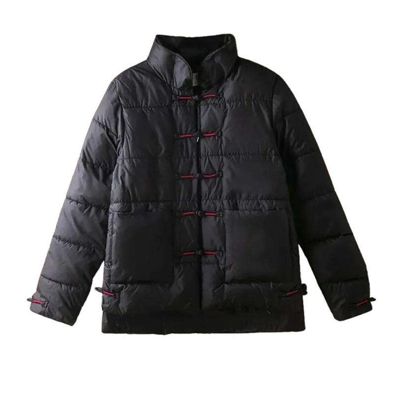 Anychic Puffer Jacket Black Womens Down Autumn Embroidery Outerwear 0