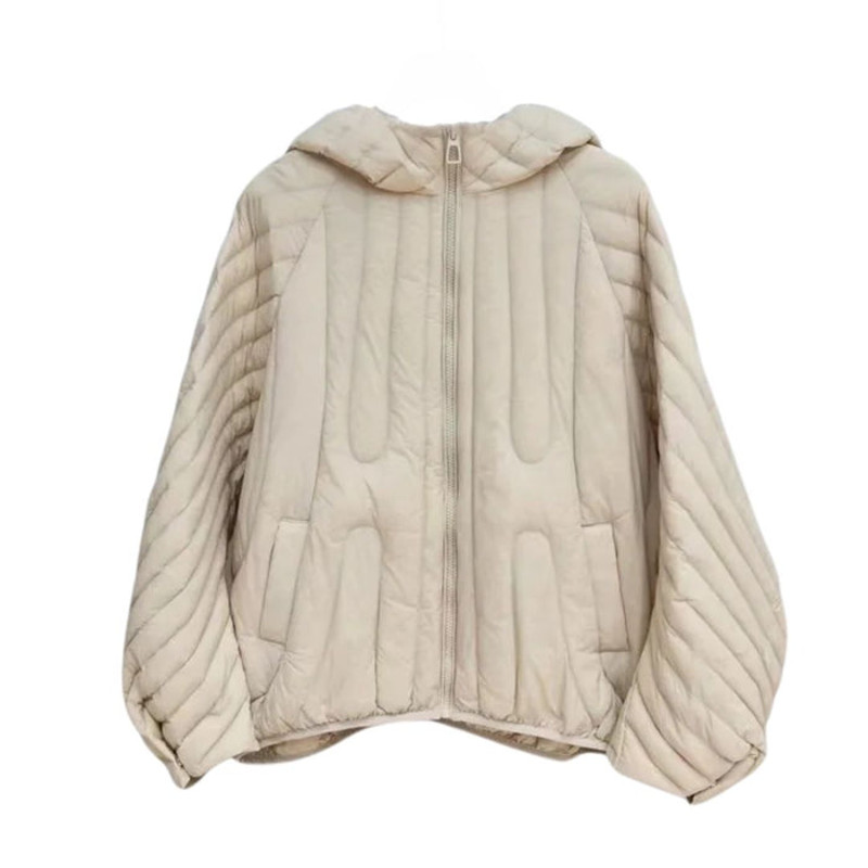 Anychic Puffer Jacket Beige Womens Oversize Winter Hooded Coat 0