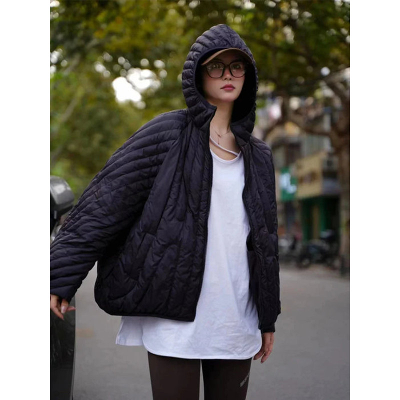 Anychic Puffer Jacket Beige Womens Oversize Winter Hooded Coat 2