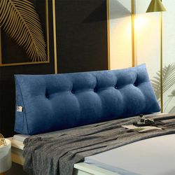 soga 150cm blue triangular wedge bed pillow headboard backrest bedside tatami cushion home decor