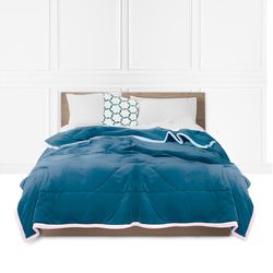 soga throw blanket warm cozy double sided thick flannel coverlet fleece bed sofa comforter lake blue