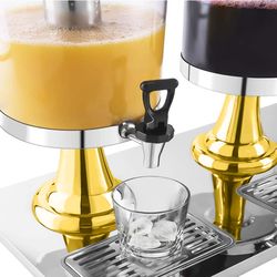 soga triple head 24l stainless steel dispenser beverage juicer transparent commercial drink container jug with gold acce