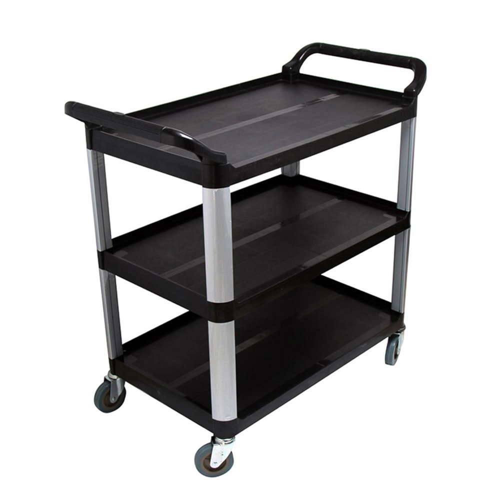 SOGA 3 Tier Food 835x43x95cm Trolley Food Waste Cart Storage Mechanic Kitchen Black Small 0