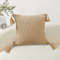 SOGA 50CM Light Brown Pillow With Tassel Accents Rizzy Transitional Cover Throw Pillow 2