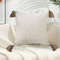 SOGA 50cm Beige Pillow Textured Throw Cover Luxurious Rib Knit Ribbed Cotton Throw Pillow 2