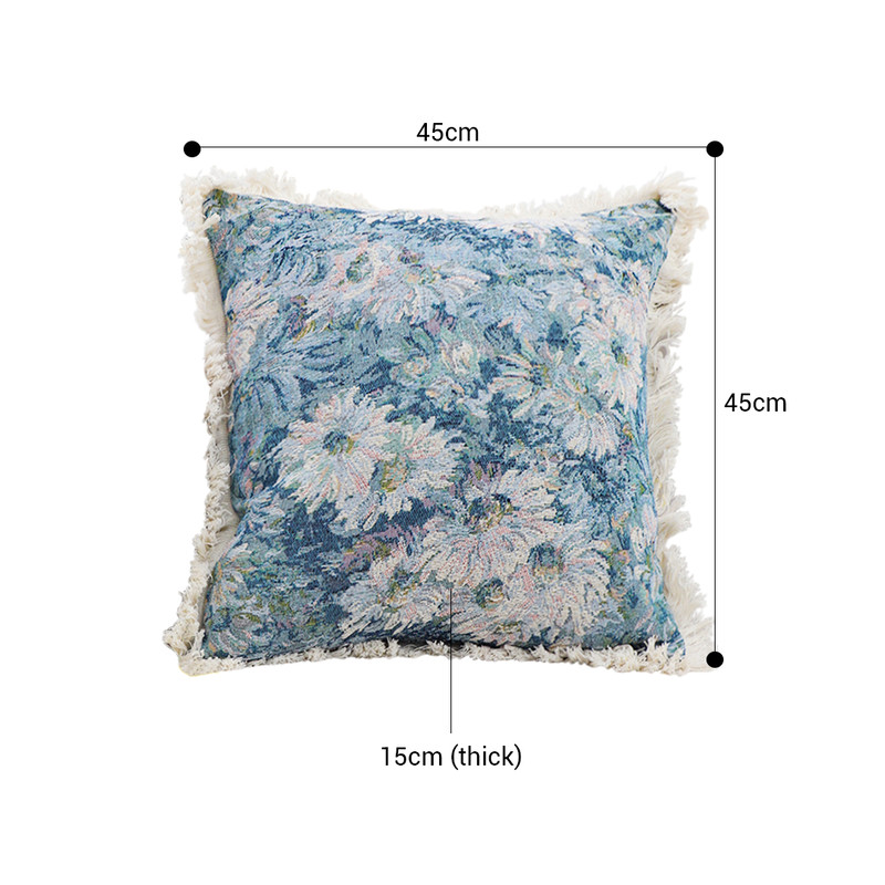 SOGA 50cm Oil Painting Shabby Chic Style Handmade Full Floral Needlepoint Throw Pillow 1