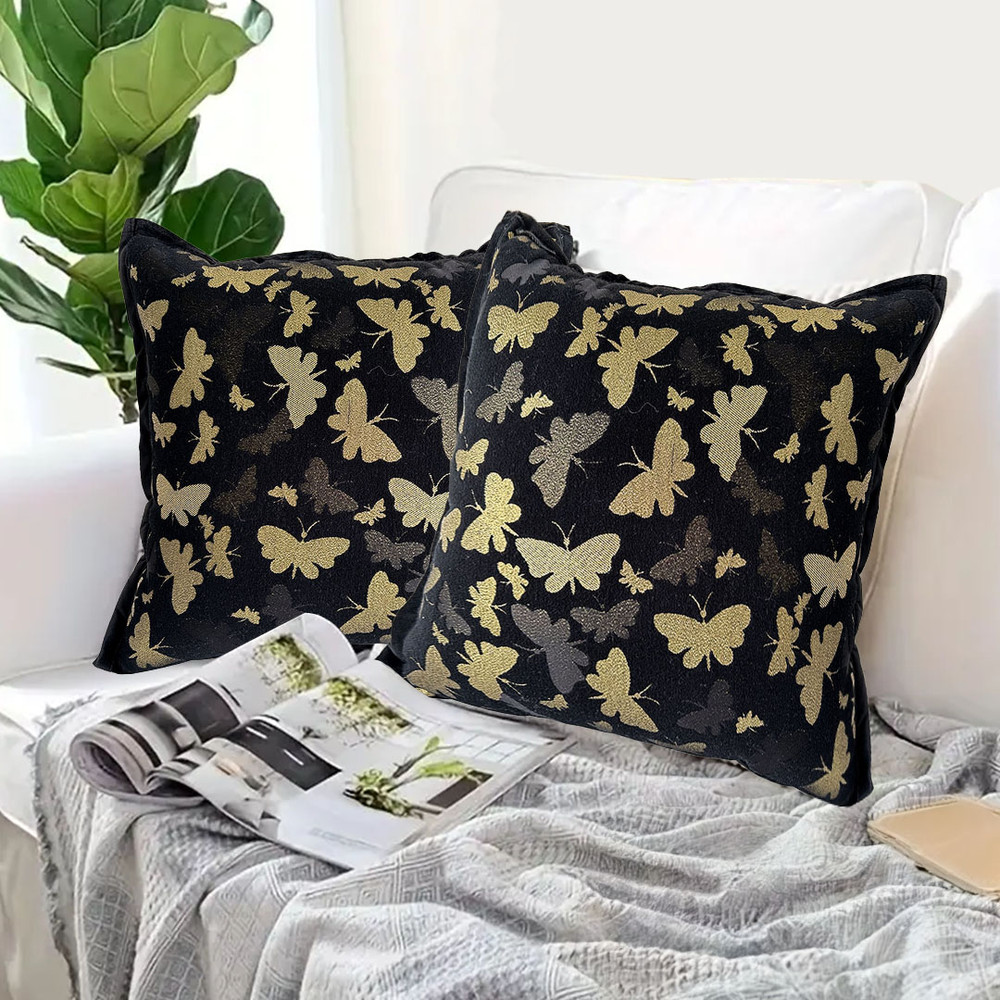 SOGA 45cm Vintage Butterfly With Covers Case Decorative Decor Monarch Floral Throw Pillow 3
