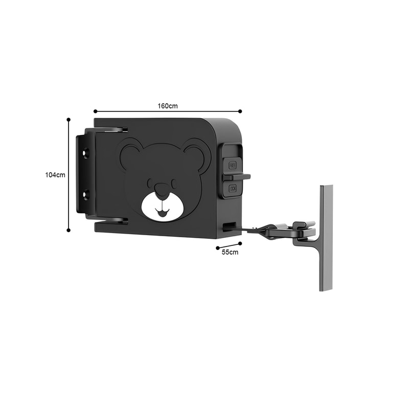 SOGA 160mm WallMounted Clothes Line Dry Foldable Hanger Black 5