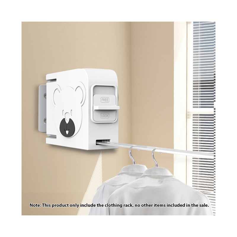 SOGA 160mm WallMounted Clothes Line Dry Rack Foldable Hanger White 1