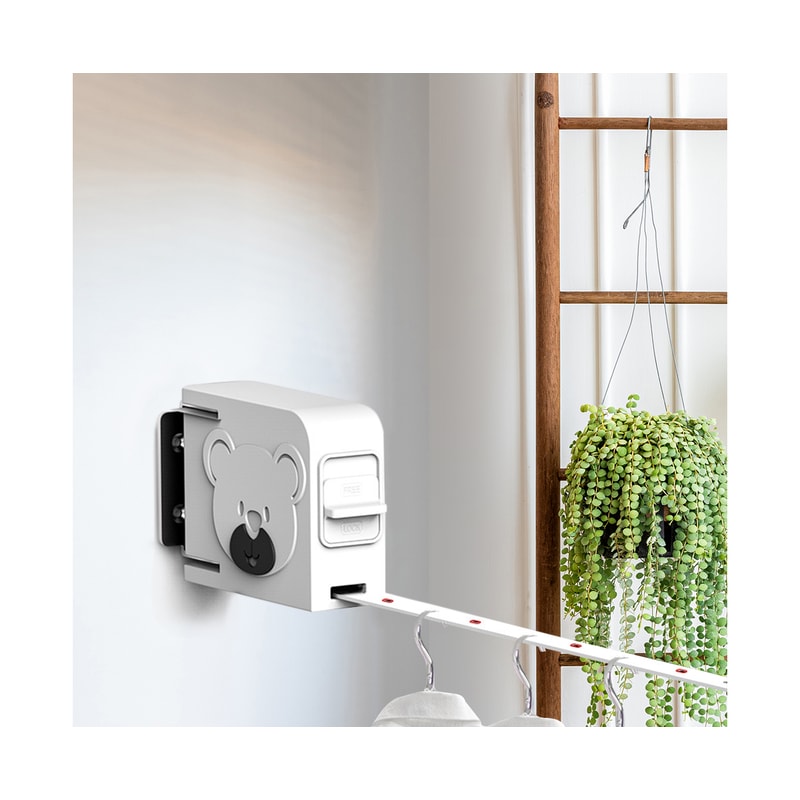 SOGA 160mm WallMounted Clothes Line Dry Rack Foldable Hanger White 2