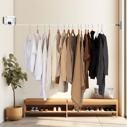 soga 160mm wall-mounted clothes line dry rack foldable hanger white