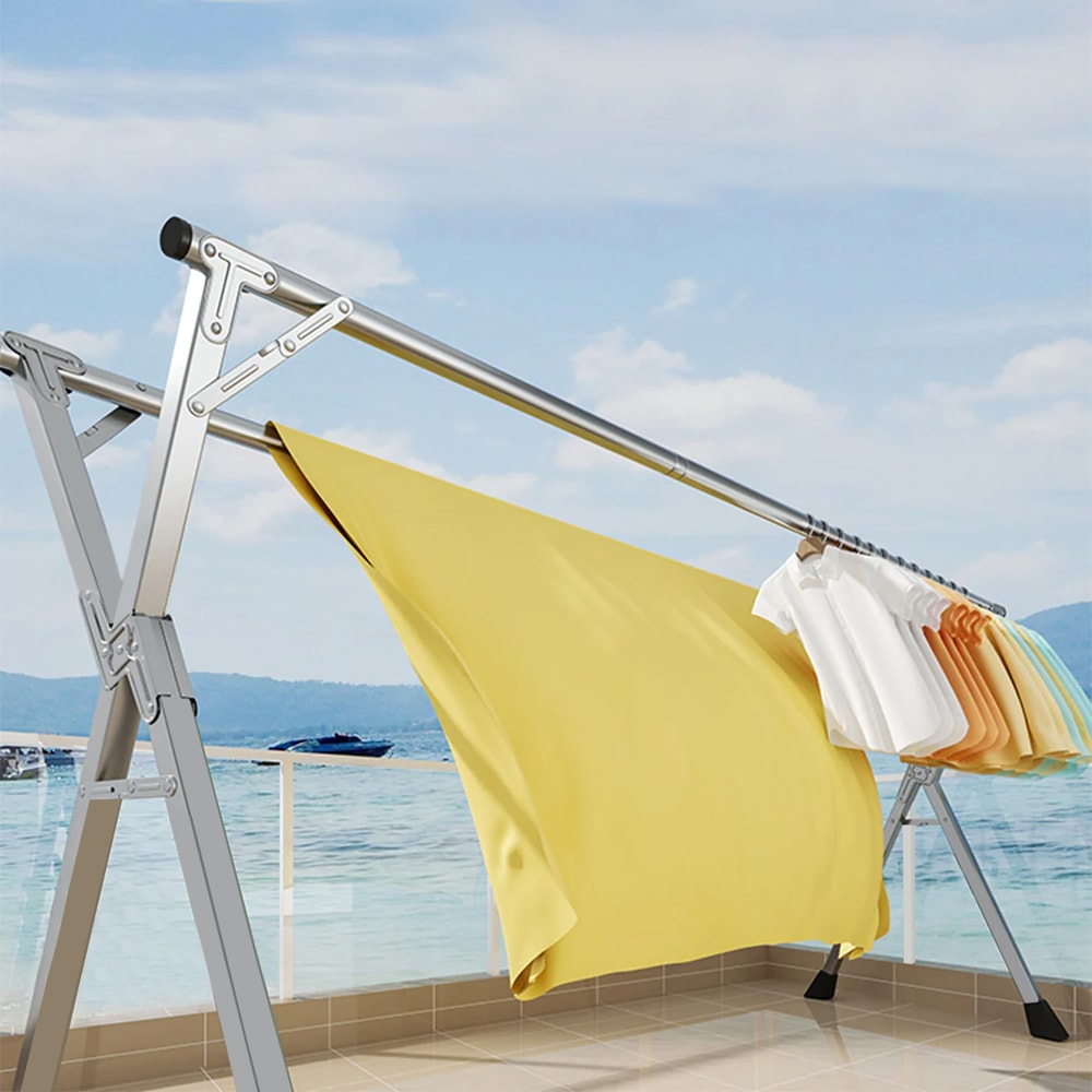 SOGA 2m Portable Standing Clothes Drying Rack Foldable Laundry Holder Indoor Outdoor 1