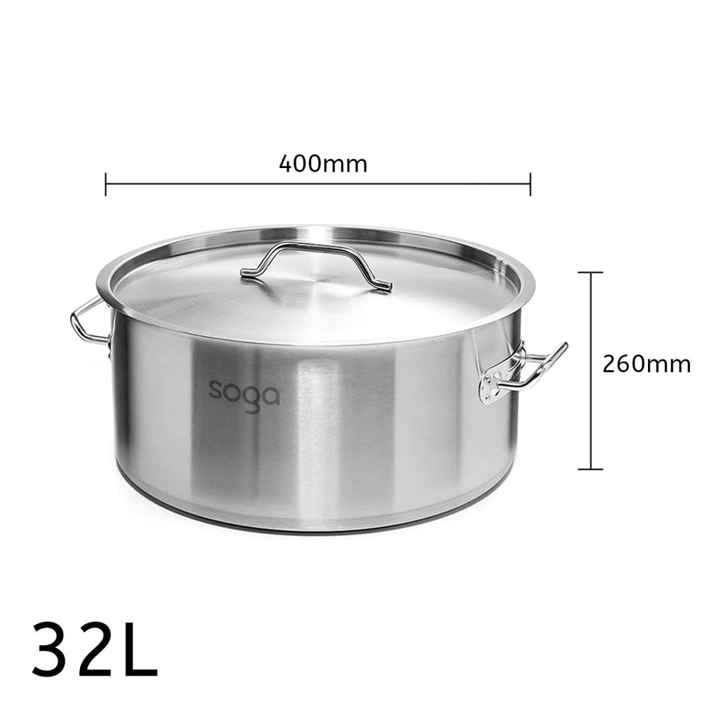 SOGA Stainless Steel 32L Stockpot 4
