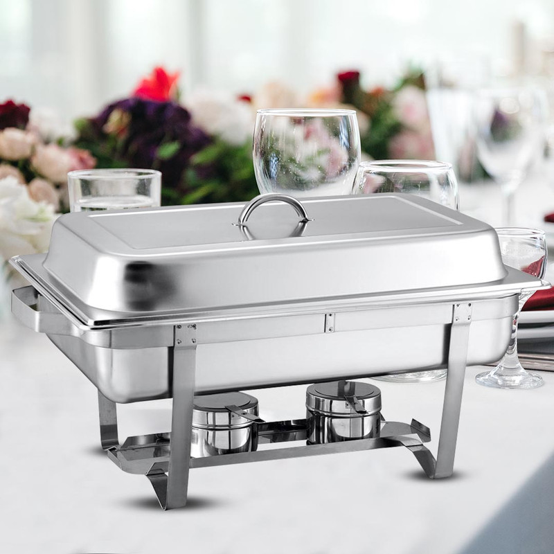 SOGA 9L Stainless Steel Chafing Food Warmer Catering Dish Full Size 2