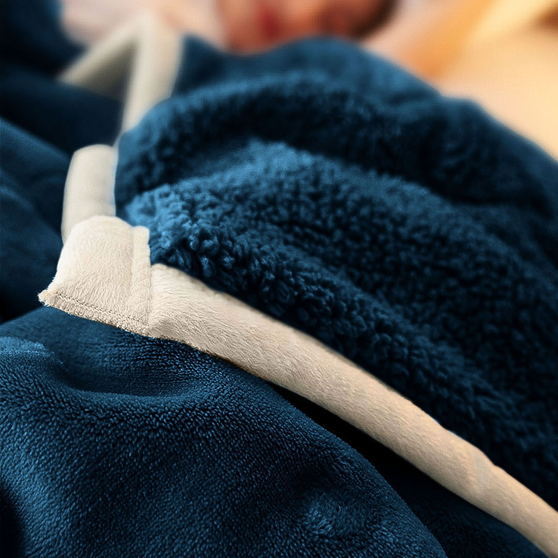 SOGA Navy Blue Throw Blanket Warm Cozy Double Sided Thick Flannel Coverlet Fleece Bed Sofa Comforte