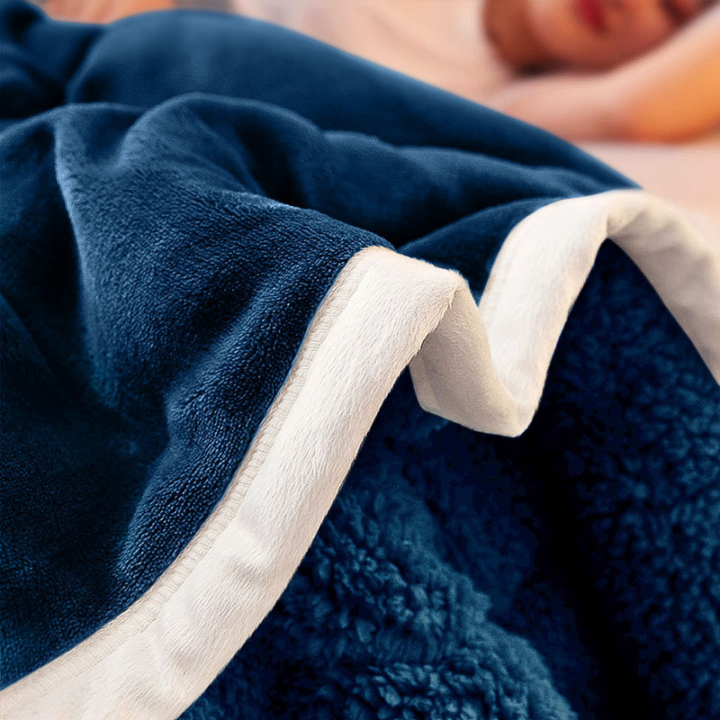 SOGA Navy Blue Throw Blanket Warm Cozy Double Sided Thick Flannel Coverlet Fleece Bed Sofa Comforte