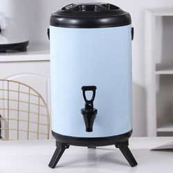 soga 2x 8l stainless steel insulated milk tea barrel hot and cold beverage dispenser container with faucet white