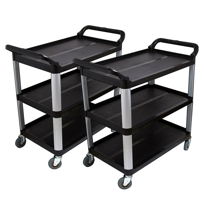SOGA 2X 3 Tier Food Trolley Food Waste Cart Food Utility Mechanic Kitchen Large 0