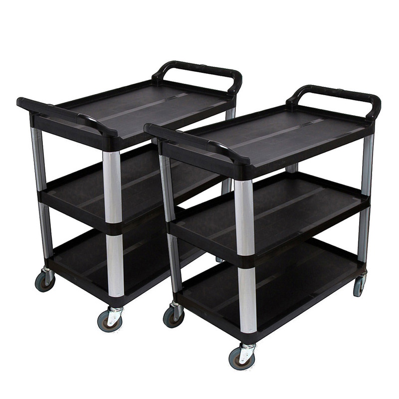 SOGA 2X 3 Tier 835x43x95cm Food Trolley Food Waste Cart Food Utility Mechanic Kitchen Small 0