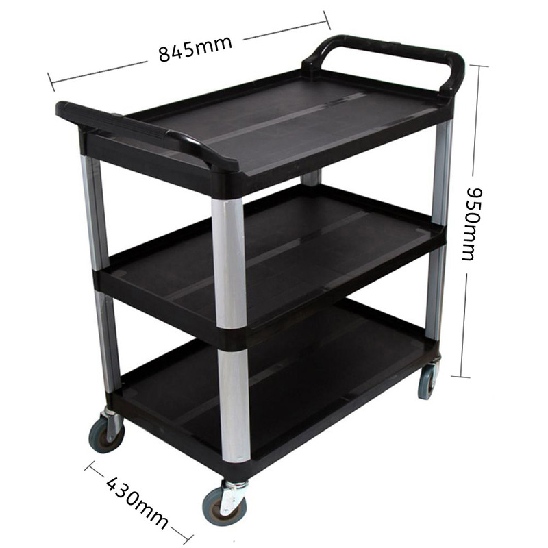 SOGA 2X 3 Tier 835x43x95cm Food Trolley Food Waste Cart Food Utility Mechanic Kitchen Small 3