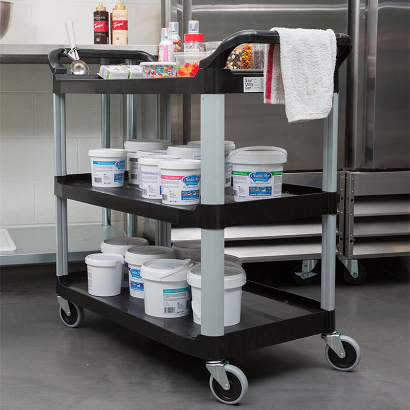 SOGA 2X 3 Tier 835x43x95cm Food Trolley Food Waste Cart Food Utility Mechanic Kitchen Small 5