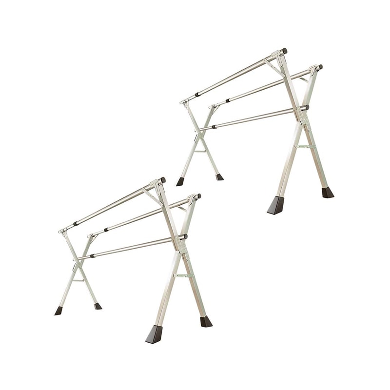 SOGA 2X 20m Portable Standing Clothes Drying Rack Foldable SpaceSaving Laundry Holder 3 Poles 0