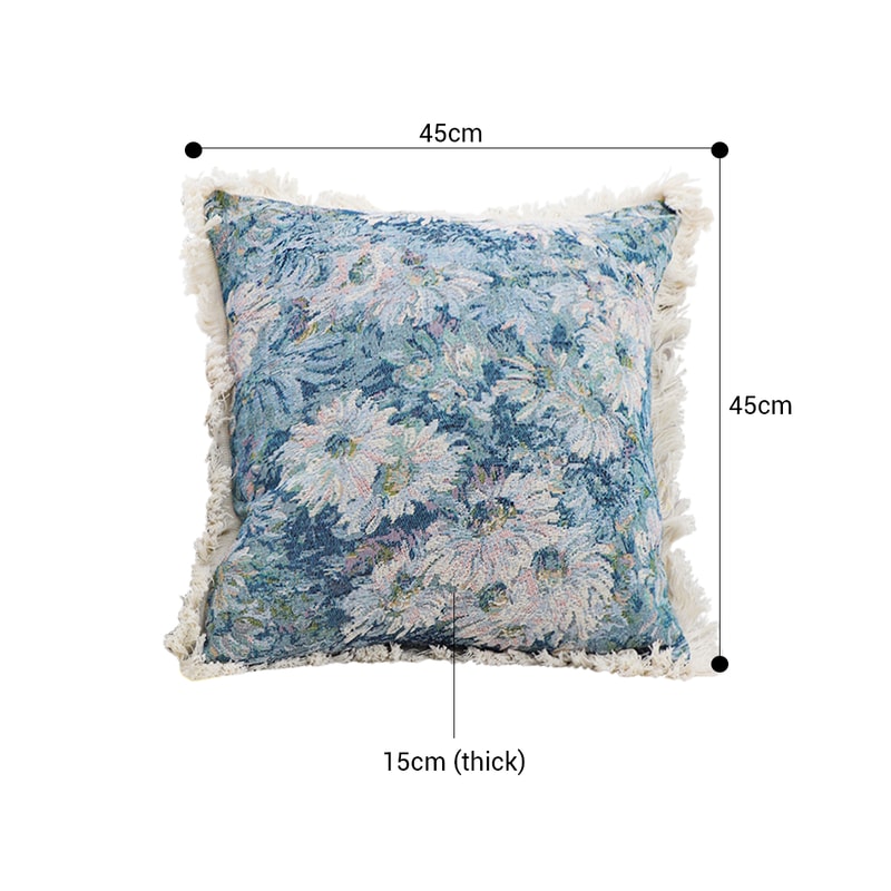 SOGA 2X 50cm Oil Painting Shabby Chic Style Handmade Full Floral Needlepoint Throw Pillow 1