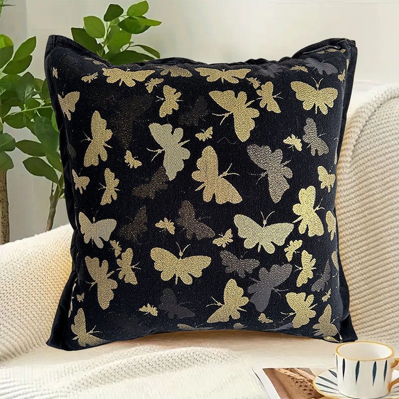 SOGA 2X 45cm Vintage Butterfly With Covers Case Decorative Decor Monarch Floral Throw Pillow 1