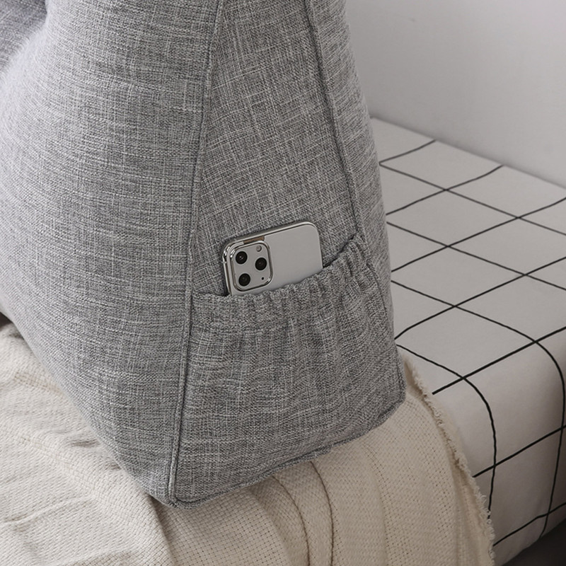 SOGA 2X 120cm Silver Triangular Wedge Bed Pillow Headboard Backrest Bedside Tatami Cushion Home Dec