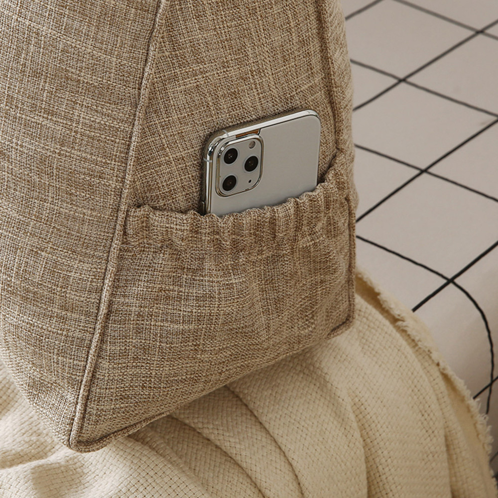 SOGA 2X 180cm Beige Triangular Wedge Bed Pillow Headboard Backrest Bedside Tatami Cushion Home Deco