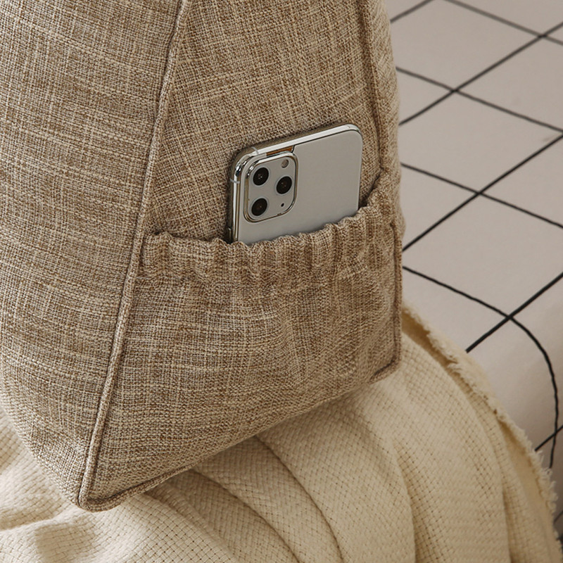 SOGA 2X 180cm Beige Triangular Wedge Bed Pillow Headboard Backrest Bedside Tatami Cushion Home Deco