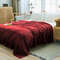 SOGA 2X Burgundy Throw Blanket Warm Cozy Striped Pattern Thin Flannel Coverlet Fleece Bed Sofa Comf